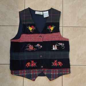 VTG Casey & Max Christmas Vest Women's Size S